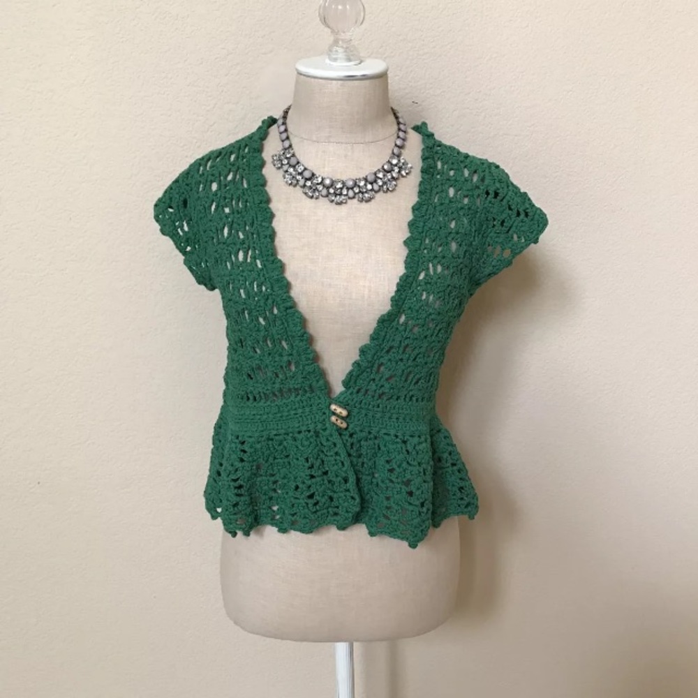 NWOT Blue Fly Charlotte Ronson Crochet Cardigan